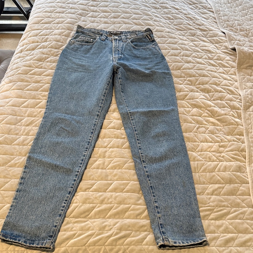 Versace High Rise Denim Jeans - Classic Blue